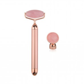 Premium Vibrating Cosmetic Rose Quartz Roller