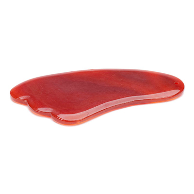 Agate Gua Sha Scraper - Maroon / Brown