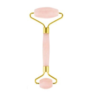 Dual-Head Rose Quartz Cosmetic Roller